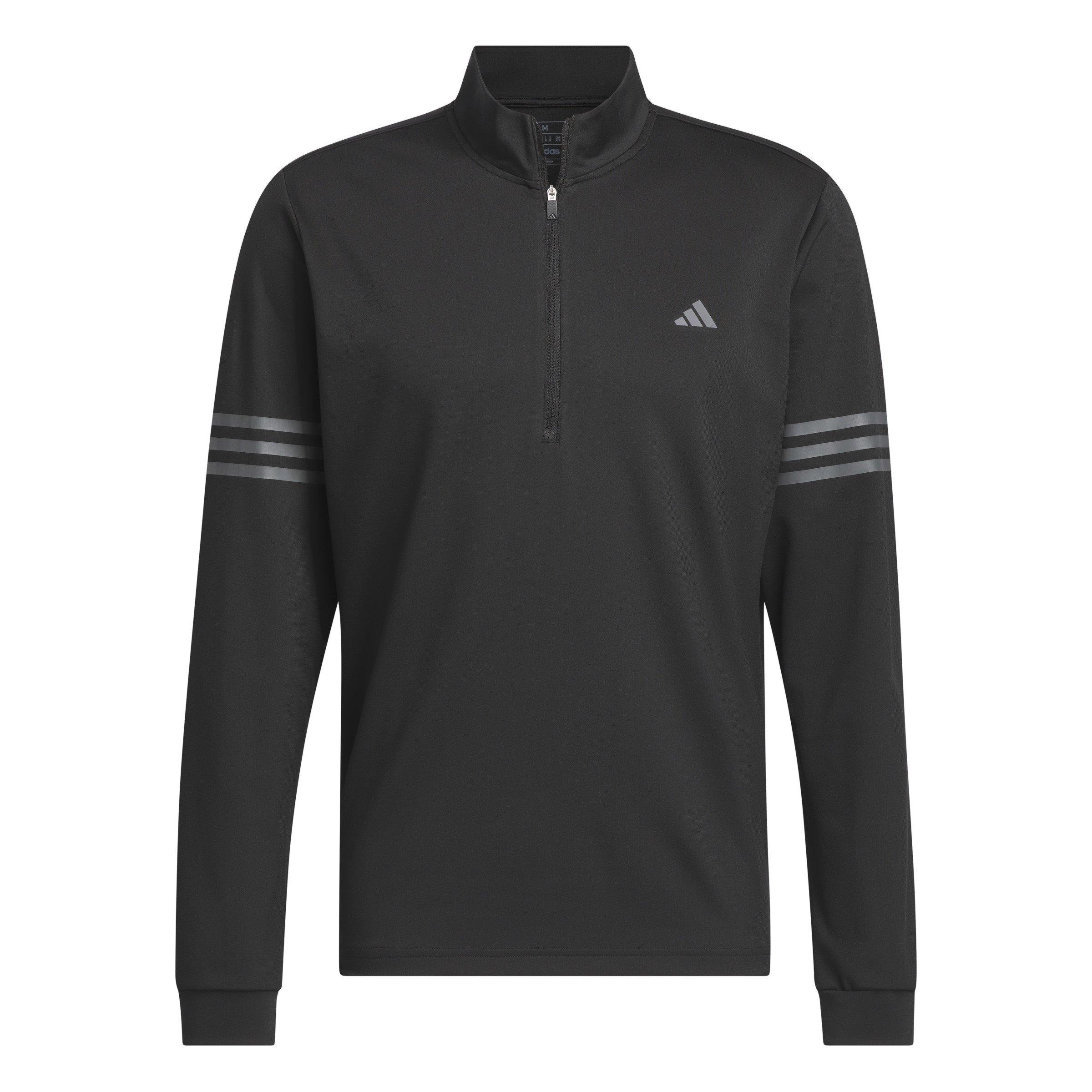 Adidas Men s 3 Stripe 1 4 Zip Sweater in Black